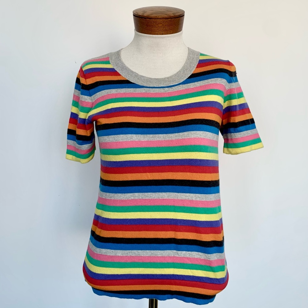 J. Crew Colorful Striped Short Sleeve Tee